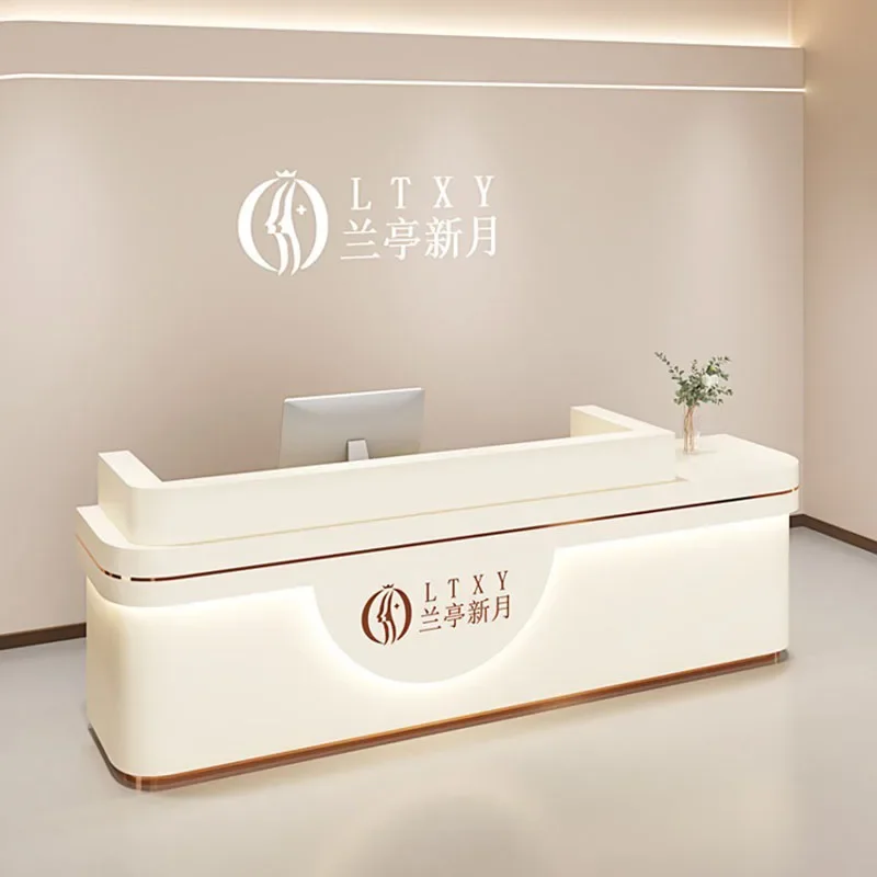 

Podium Reception Desk Beauty Salon Bar Counter Front Desk Reception Desk Office Lectern Comptoir De Caisse Luxury Furniture