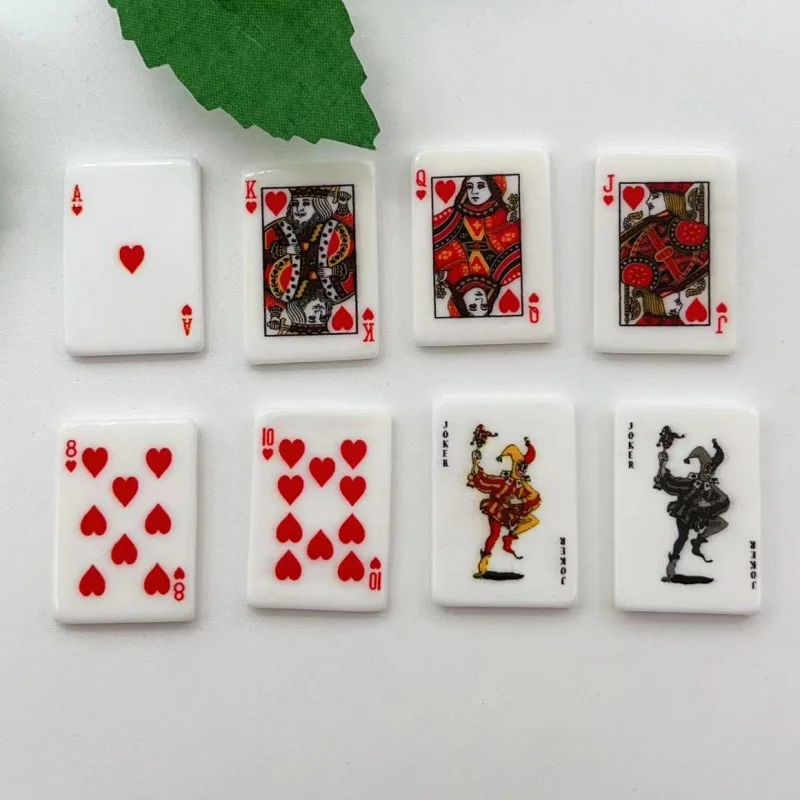 10pcs Dollhouse Mini Paper Playing Cards Miniature Simulation Small Game Casino Games Poker Party Home Decoration