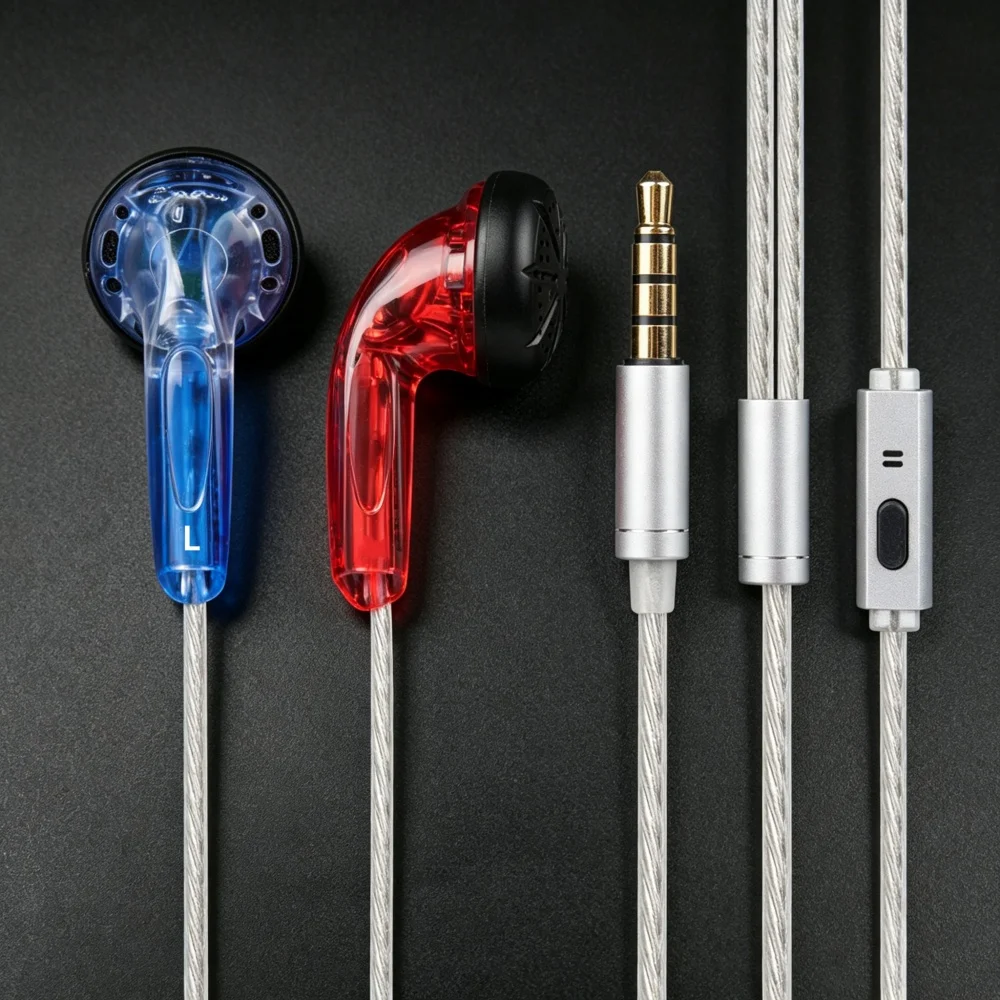 Écouteurs intra-auriculaires FENGRU DIY EMX500S avec prise plate, écouteurs DIY HiFi Bass, écouteurs DJ, son de basses profondes de qualité supérieure