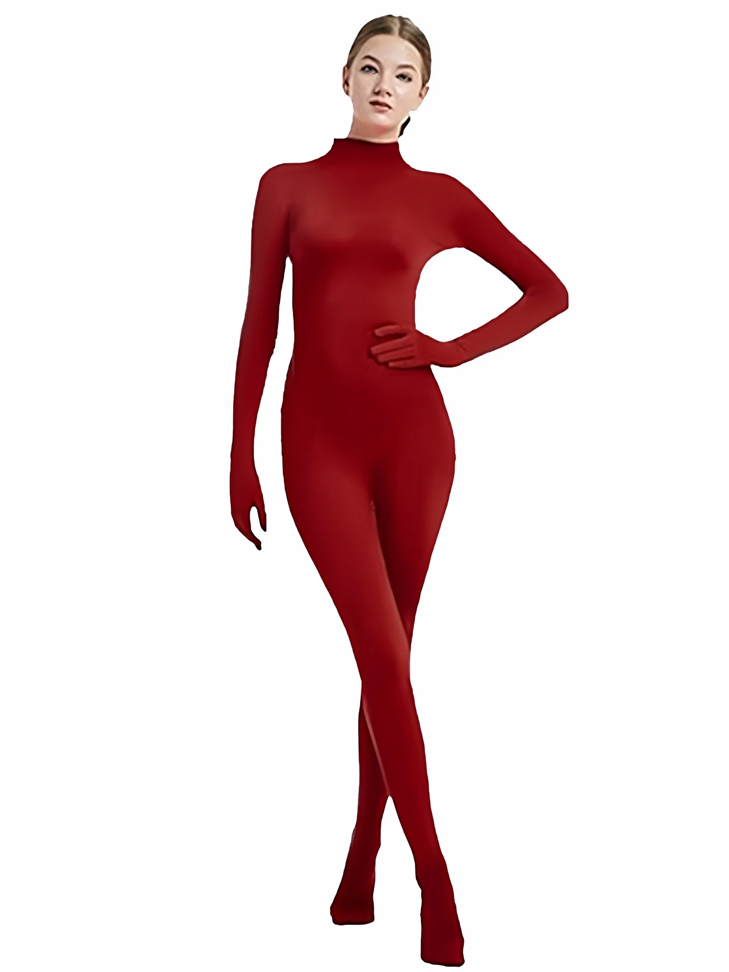 

Женский облегающий танцевальный костюм для выступления на сцене, однотонный цельный костюм для рук и ног, весеннее новое поступление