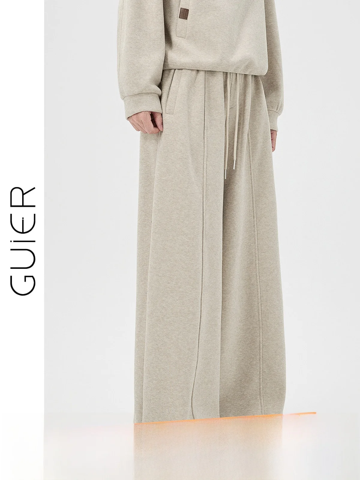 

High Waist Straight Leg Fce Lined Casual Pants Women's Winter 2025 New Sle Wide Leg Loose Fit Slimming Trousers