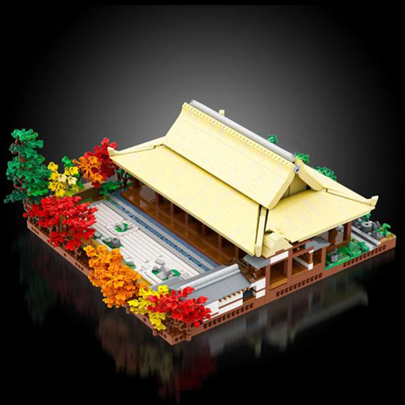 moc bricks sets Japan Sakura Karesansui Zen Temple Rock Garden Tatami Matresses Courtyard bricks building