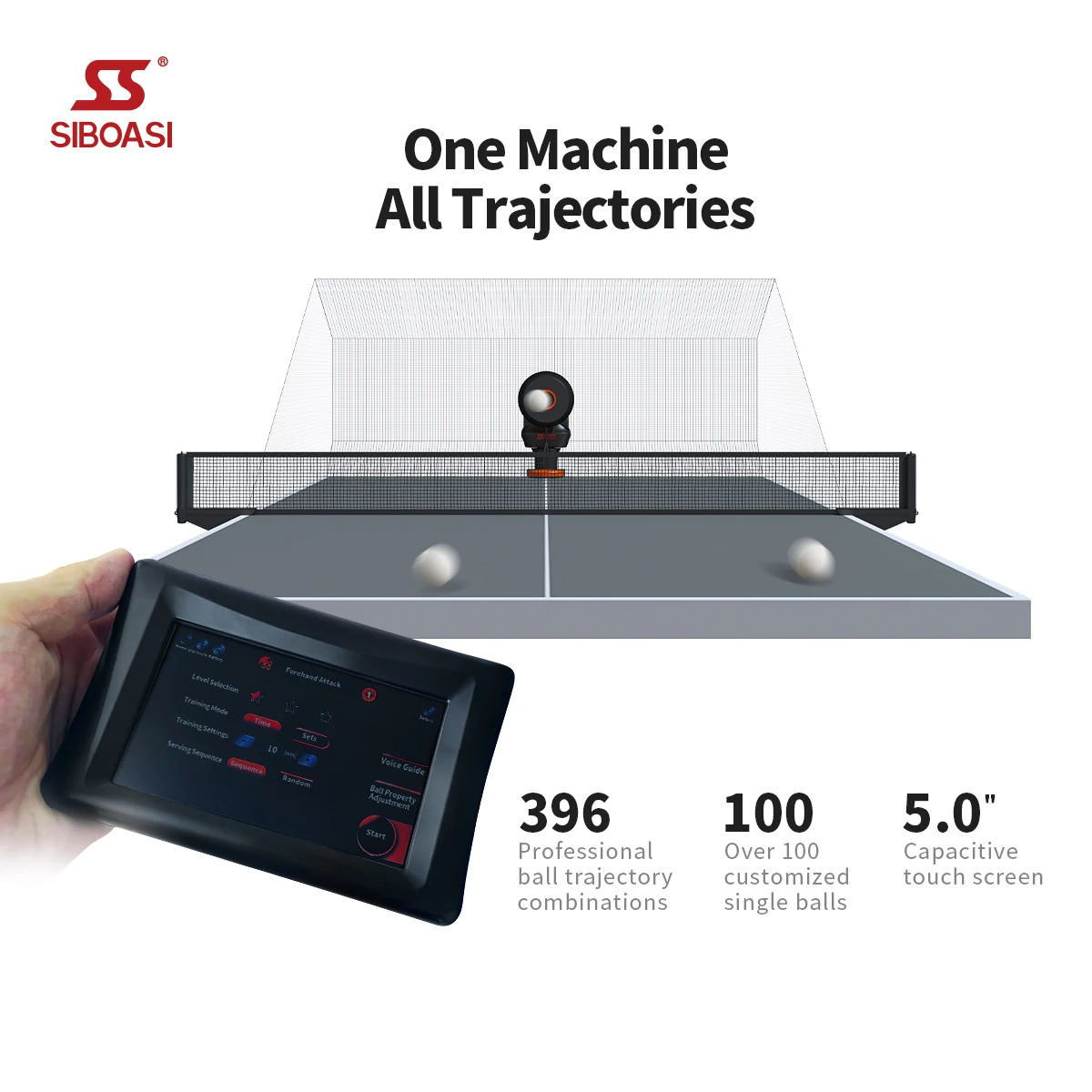 SIBOASI Smart multi-drop ping pong ball machines professional intelligent table tennis training robot equipment