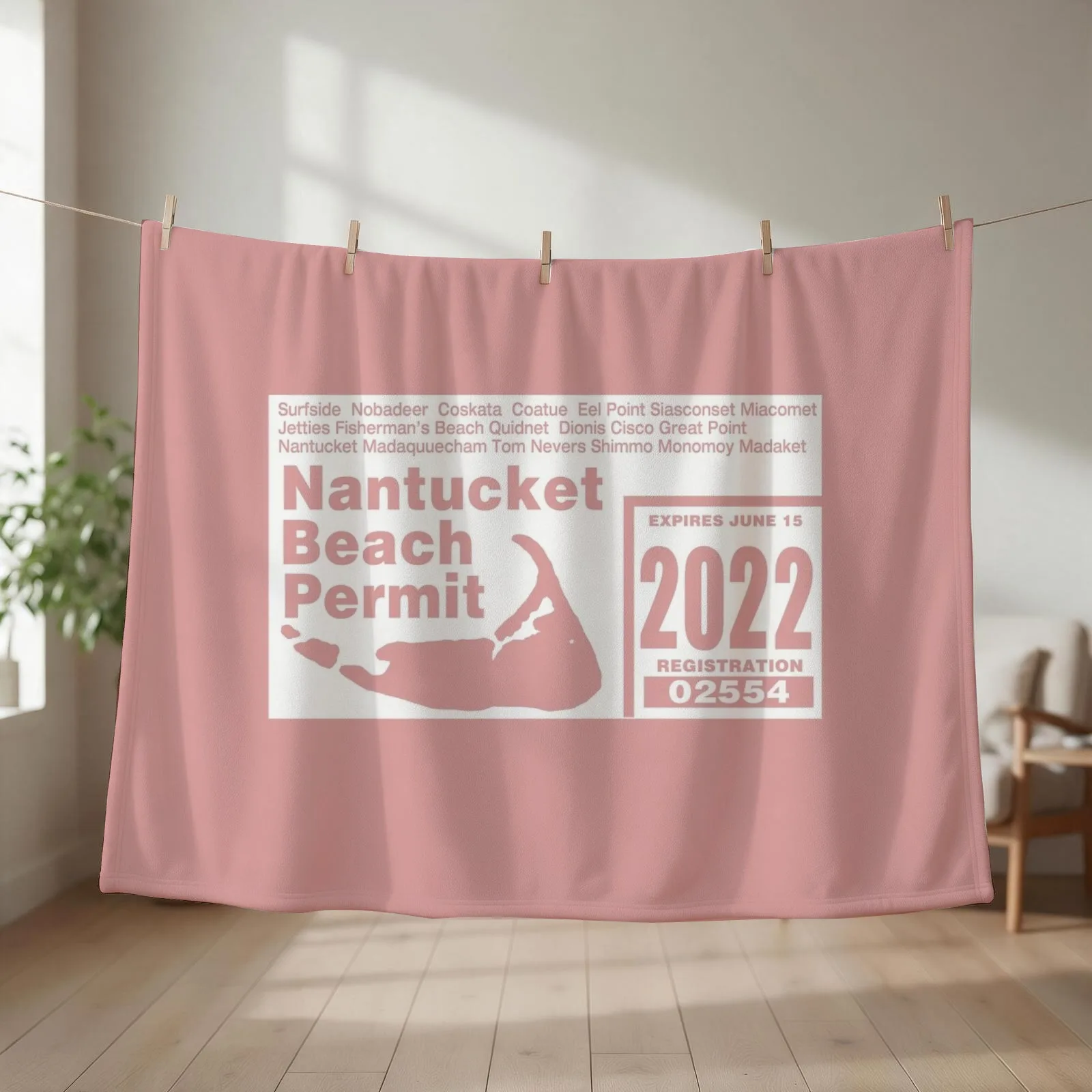 Nantucket off road permit 2022 Throw Blanket Shaggy Summer Plaid decorative Blankets