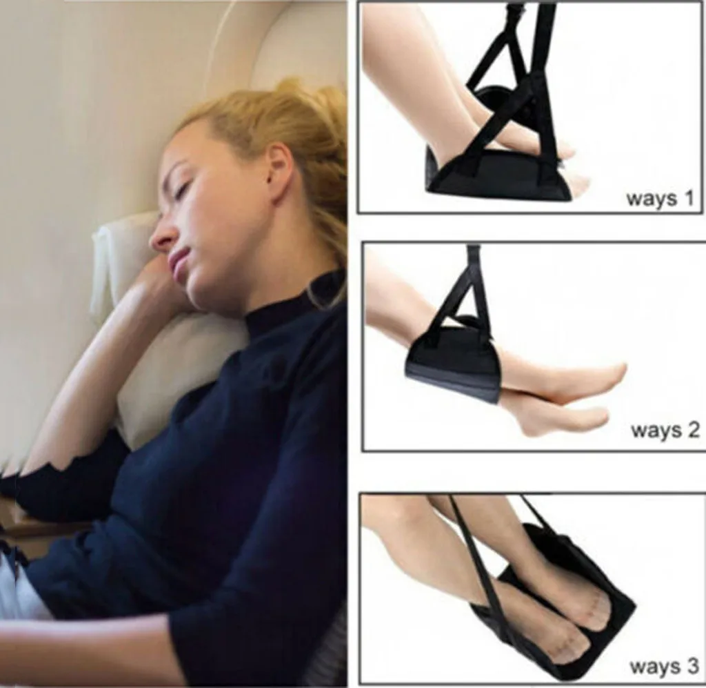 Adjustable Airplane Footrest Hammock Flight Car Travel Essential Seat Foot Pad Train Foot Pad Rest Portable Sleeping Pillows