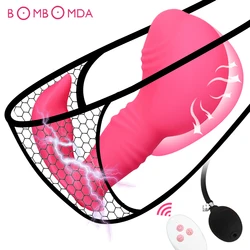 Dildo Vibrator Inflatable Butt Plug Remote Control G Spot Clit Stimulator Massager Automatic Vibrating Adult Sex Toys For Women