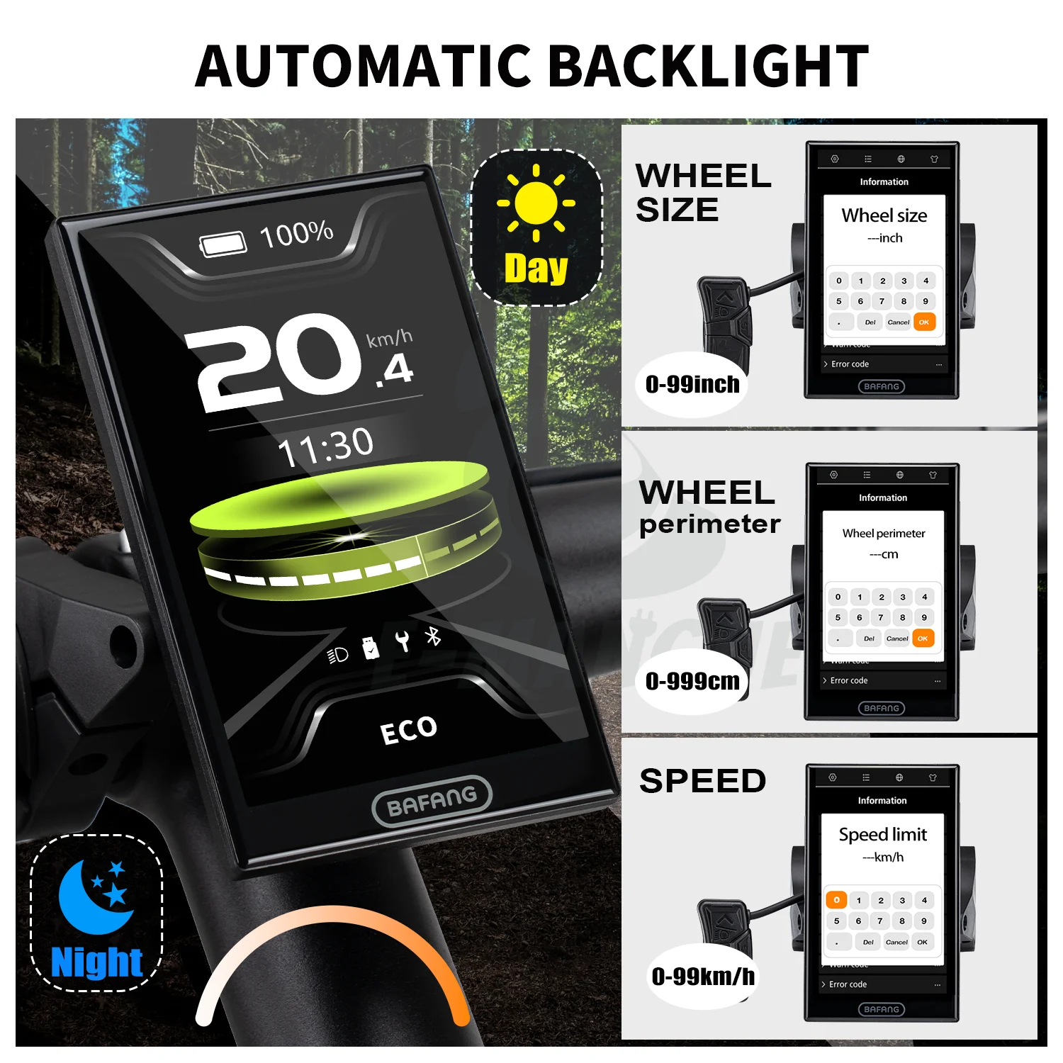 Bafang DPC010.CN TFT LCD-Display 0-6 Modi Bluetooth 5.0 Tachometer für Bafang Mittelmotor CAN-Protokoll M510 M600 M560 M510 M420 – Detail 6