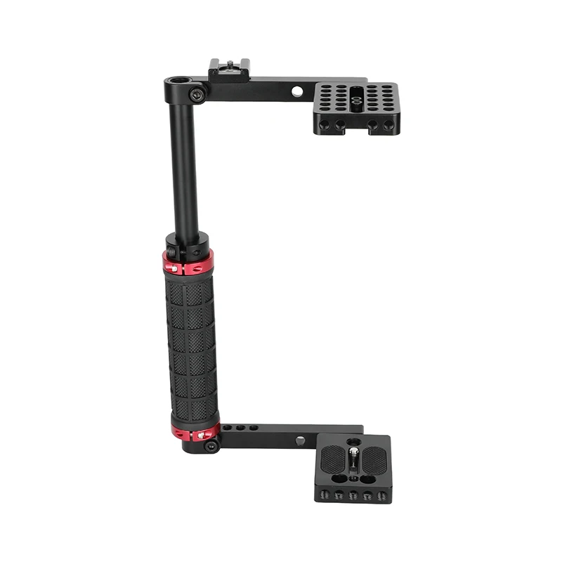 HDRIG-jaula de cámara con empuñadura lateral de goma para cámaras DSLRs grandes y sin Espejo, Compatible con cámara de 5,63-9,05 "de altura