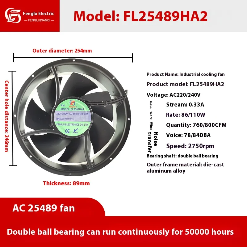 Рисунок 6 - Осевой вентилятор AC220V 25 см 0