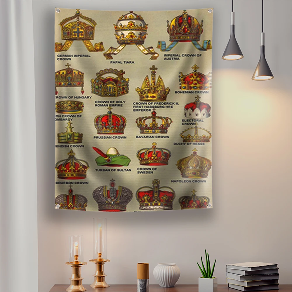 Country Holy Crown Flag Banner German Austria Hungary Roman Poster Art Design Vintage Chart Garage Club  Cultural Gifts Collect