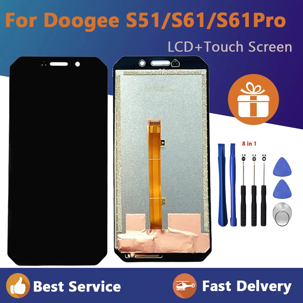 

Новый оригинальный ЖК-дисплей для DOOGEE S51 S61, экран + сенсорная панель, дигитайзер, замена Для DOOGEE S61 Pro, ЖК-дисплей в сборе