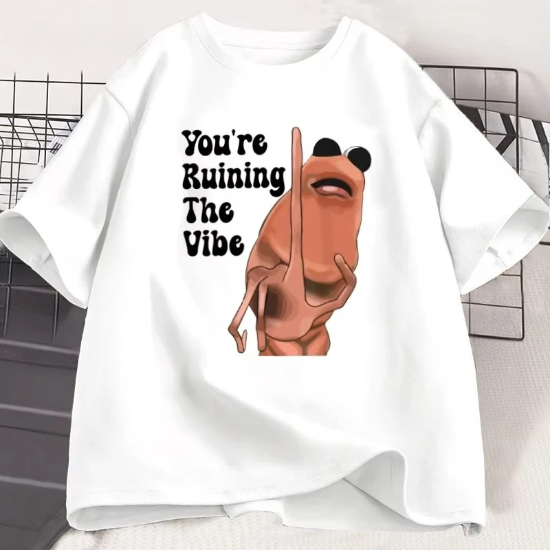 Marcus The Worm Funny T Shirt Trendy Cotton Short Sleeve Round Neck Tshirt Streetwear Men's Women Printed T-shirt Mens Clothes