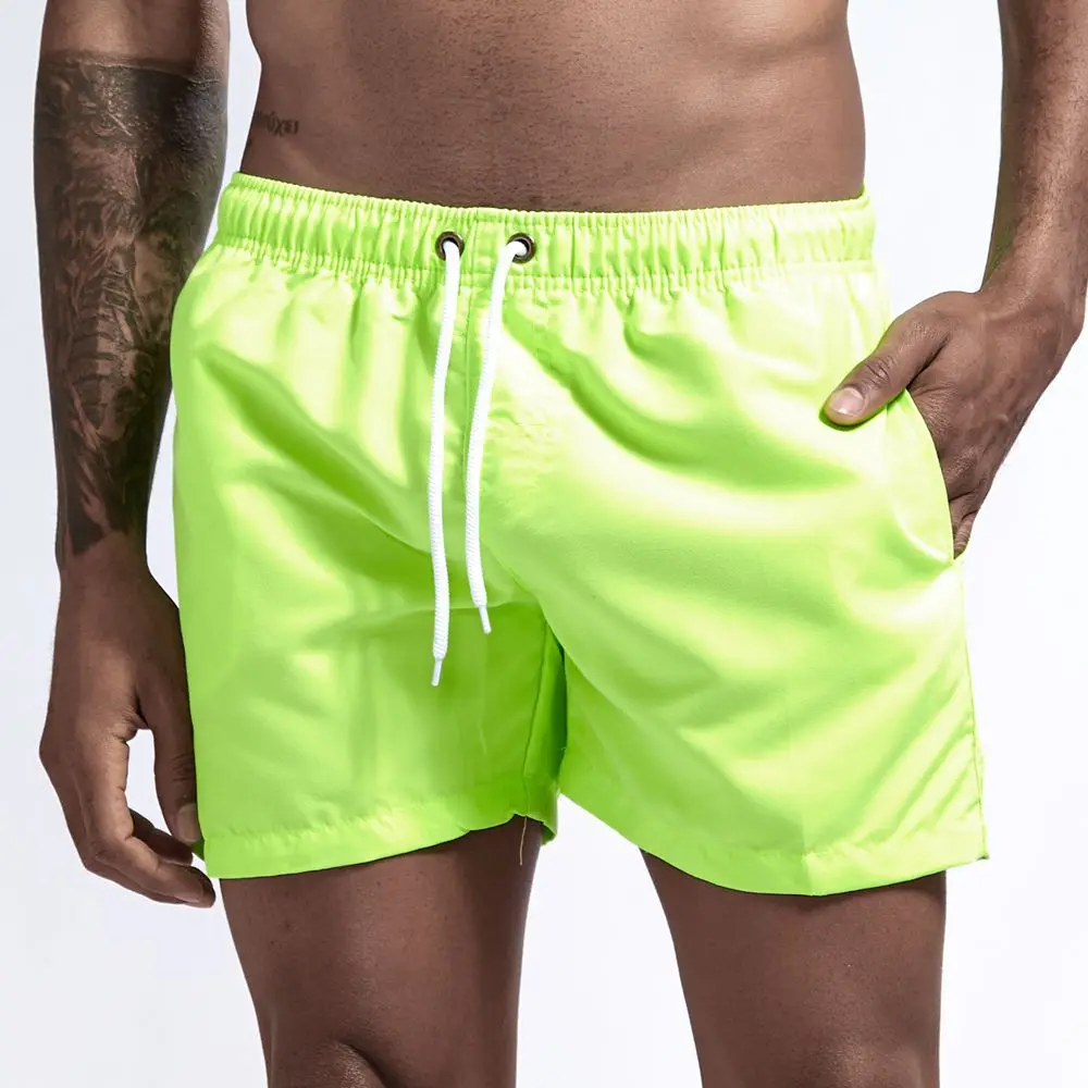 Short de bain à séchage rapide pour hommes, culotte de fitness, maillot de bain de plage, bas en tissu respirant, poche solide, mode, été