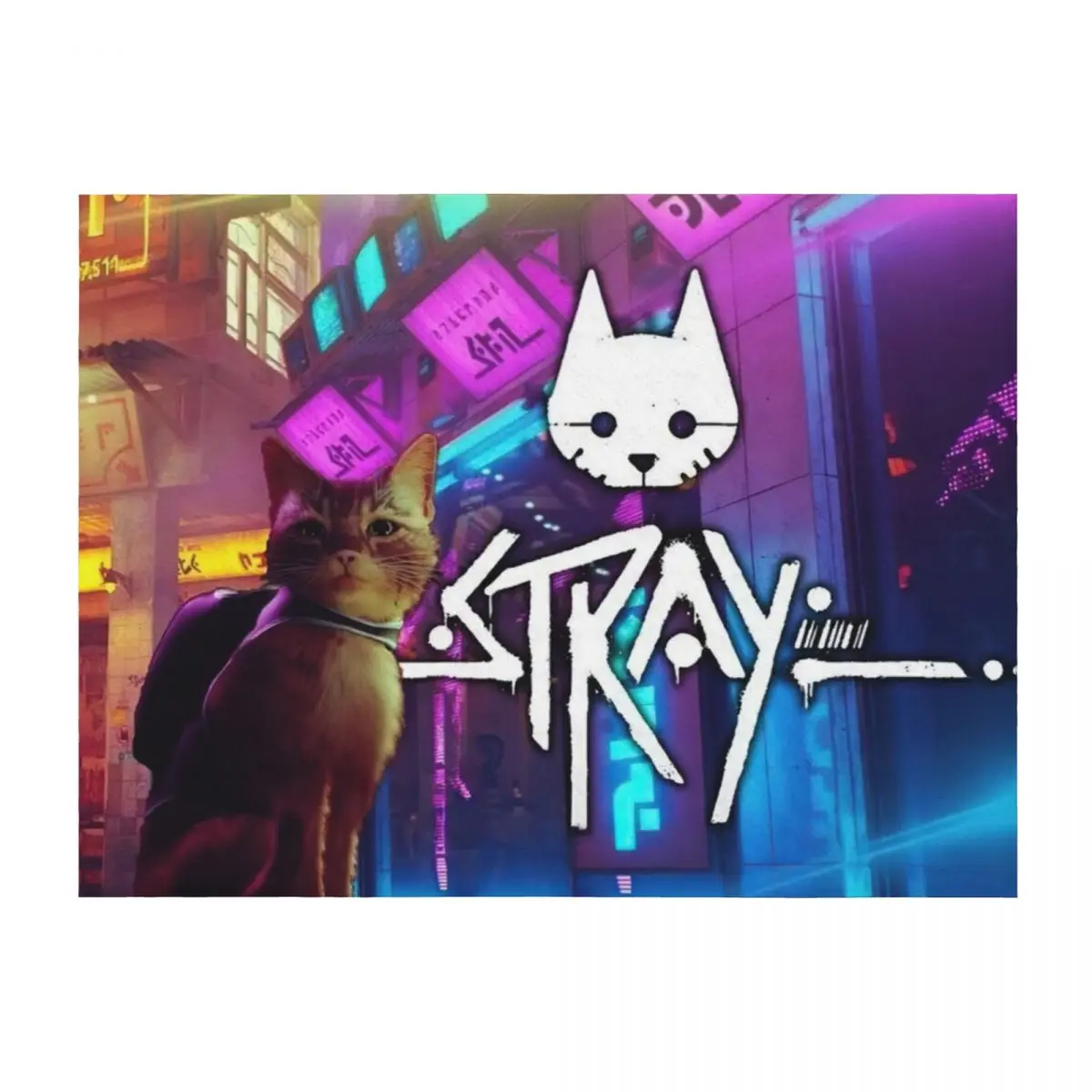 

stray game cat sad Throw Blanket For Decorative Sofa Flannel Bed linens Hairys Blankets