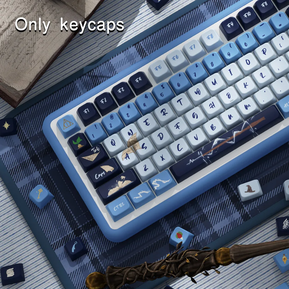 KYOMOT 158 teclas Ravenclaw Magic Academy tema Keycaps Dye Sub MDA perfil películas Anime Keycap para MX Switch Teclado mecánico