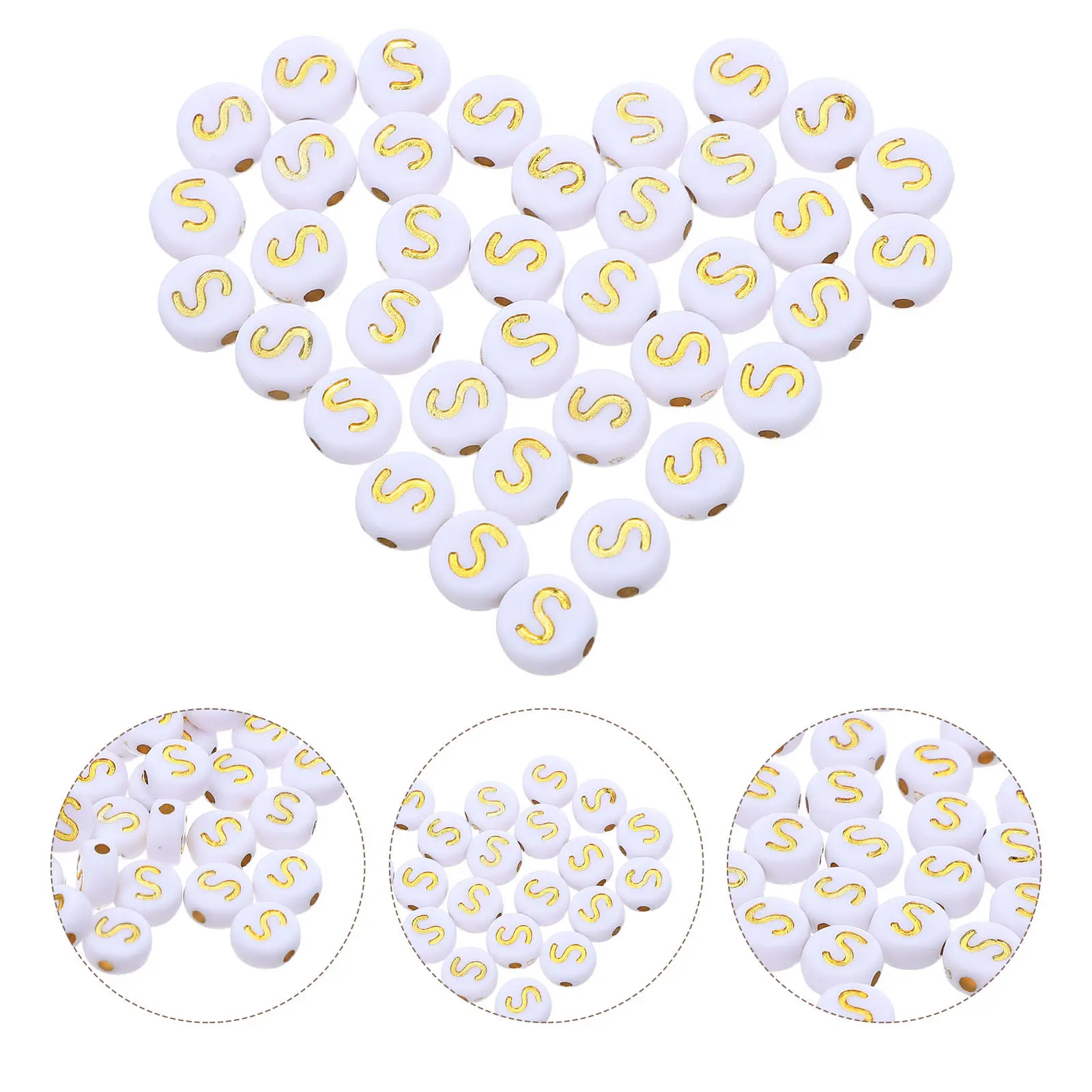 

100 шт. круглых гладких бусин с буквами алфавита для изготовления украшений своими руками, браслетов дружбы, наборов для творчества и аксессуаров