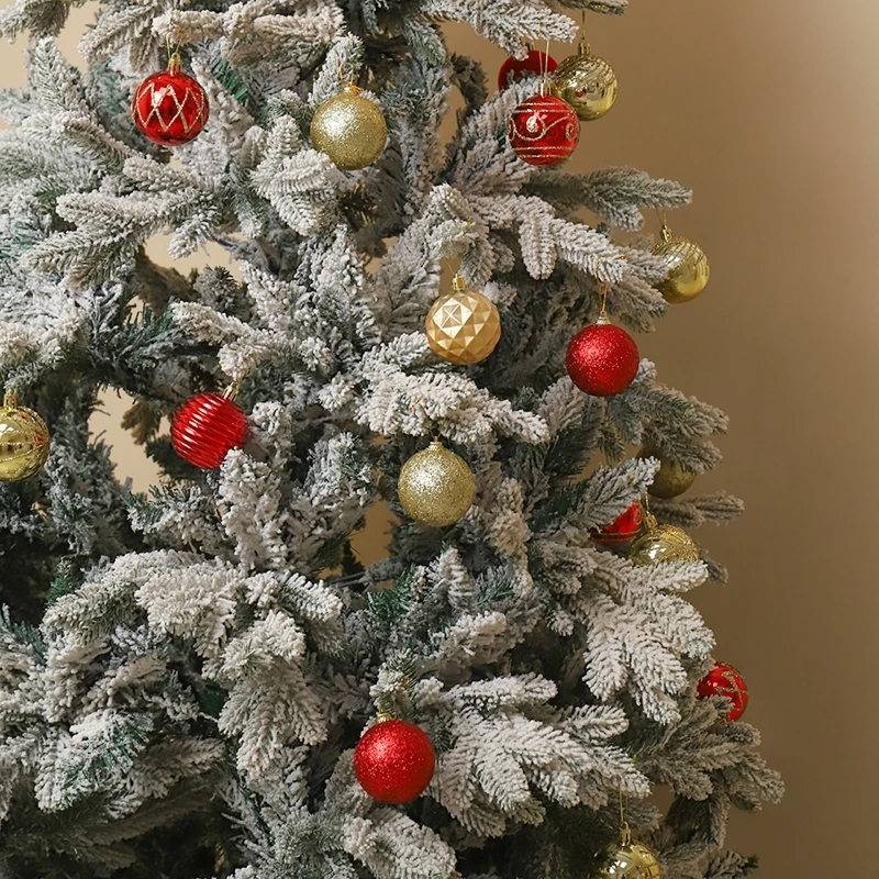 12Pcs 7CM Plastic Ball Ornaments Christmas Supplies Decoration Hanging Tree Pendants for Home Decor New Year's 2026 Accessories