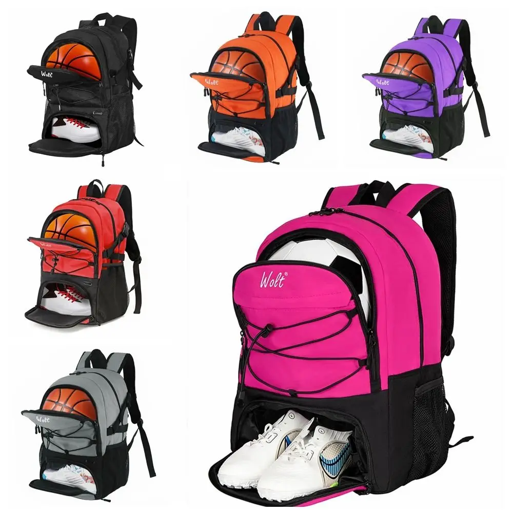 Large Capacity Basketball Backpack Separate Ball Holder Shoes Compartment Soccer Ball Backpack Waterproof Breathable Sports Bag
