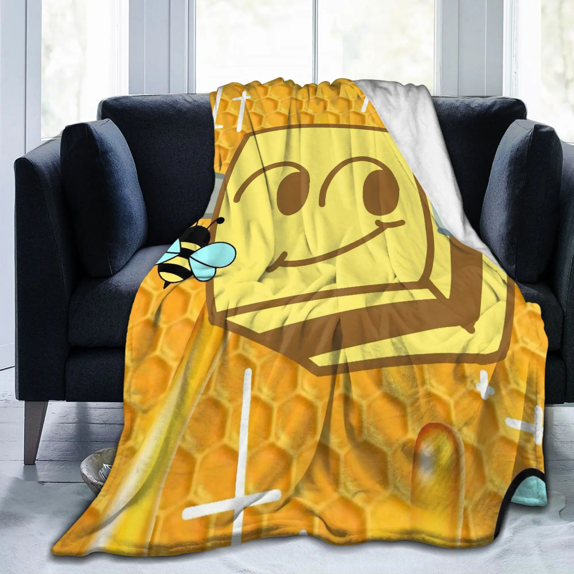 Bee Swarm Simulator BSS Game Funny Blanket Flannel Cartoon Ultra-Soft Throw Blankets for Home Couch Car Portable