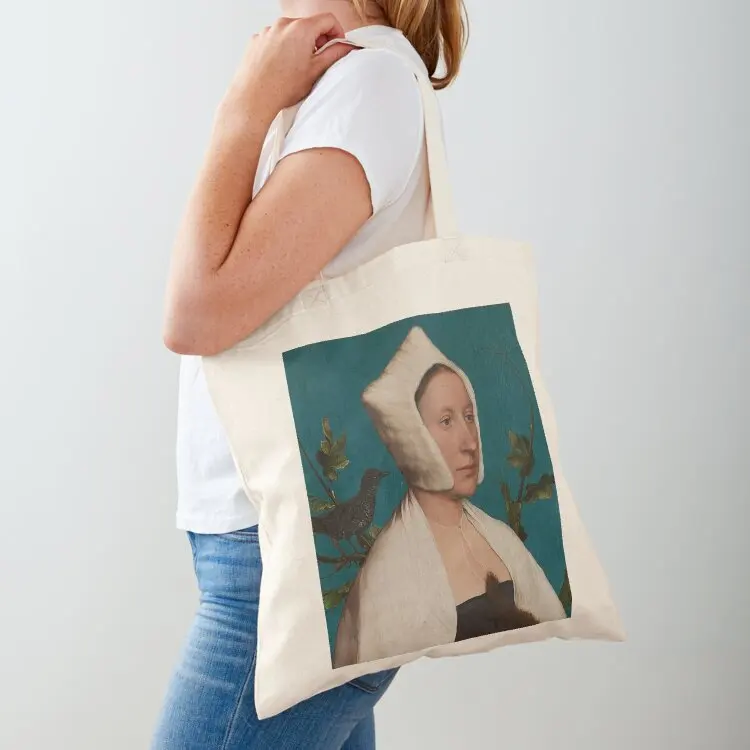 

Portrait of a Lady with a Squirrel and a Starling - Hans Holbein the Younger Tote Bag canvas bags Handbags