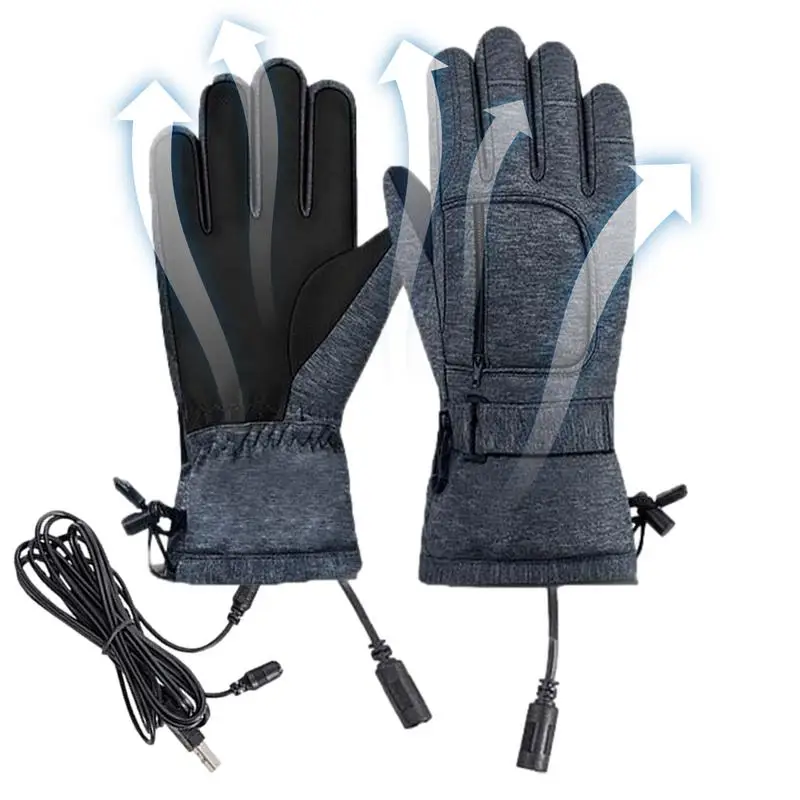 

Winter Gloves With Heat Rays Motorcycle Heated Gloves Outdoor Warm Touchscreen Heated Gloves USB Electric Thermal Heating Muffs