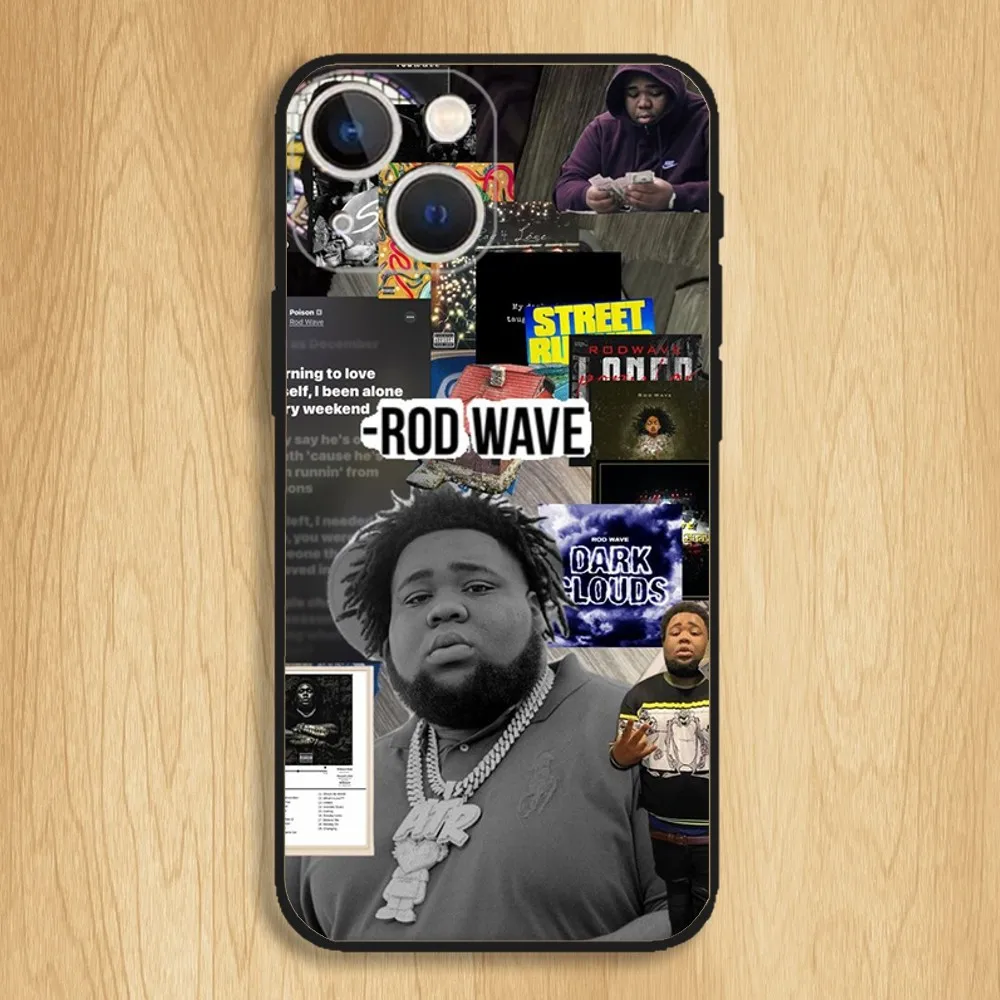 Rod Wave American Rapper Phone Case For iPhone15,14,13,12,11,Pro,Max,Plus,Mini,X,XS,XR,8,7,6,S,Plus,SE Soft Black Case