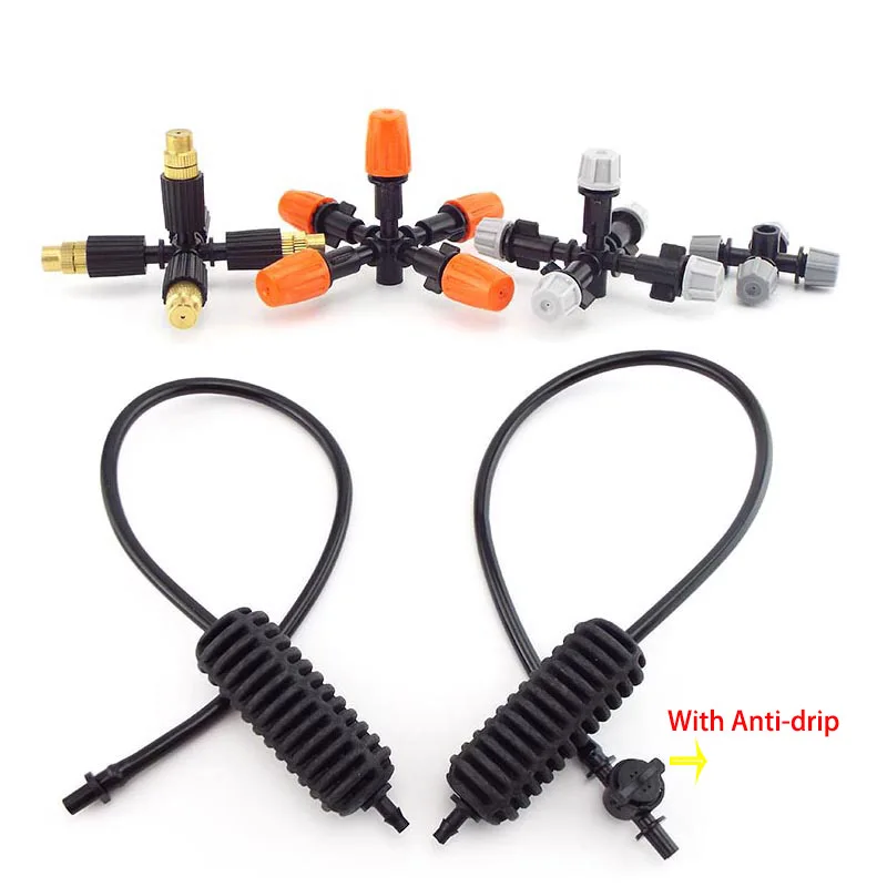 Brass Misting Nozzle Hanging Sprinkler Spray Micro Sprayer Water Anti Drip Irrigation Spray for Greenhouse Garden Agriculture A6