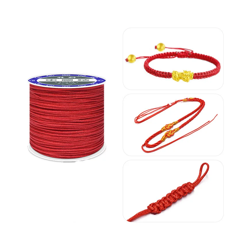 45m/Roll 0.8mm Cotton Cord Nylon Thread Cord String for DIY Tassels Making Braided Bracelet Necklace Handmade Craft Accessories