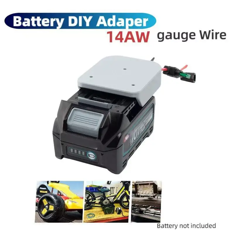 Adaptateur Power Wheels pour batterie Makita 40V Eddie Ion, support Chrysler et borne de commutation, adaptateur bricolage, nuits 14AWG pour jouet de voiture de contrôle