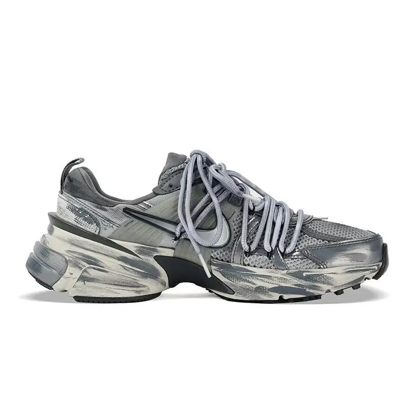 【Customize】Nike V2K Run Running Shoes Women's Low-top Gray/Silver Sneakers shoes FD0736-003