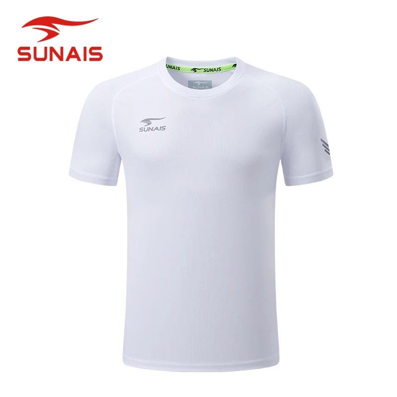 SUNAIS  Men's T-shirt Men Soccer Basketball Running Trainning Exercise Gym Quick Dry Fitness Sportswear Breathable T Shirt