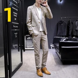 M9216  Men's casual suit 2024 spring and summer slightly wrinkled