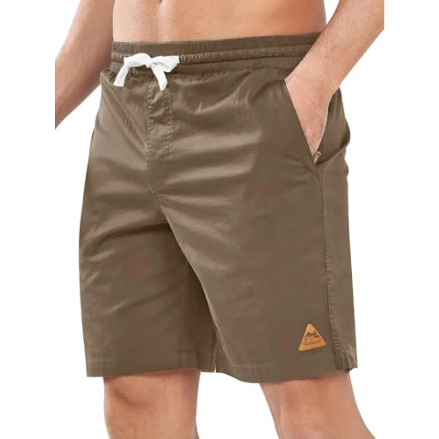 

Мужские повседневные шорты NORTHYARD из хлопка, 9 дюймов, для гольфа и походов, с эластичным поясом на шнурке, рабочие шорты с карманами на молнии