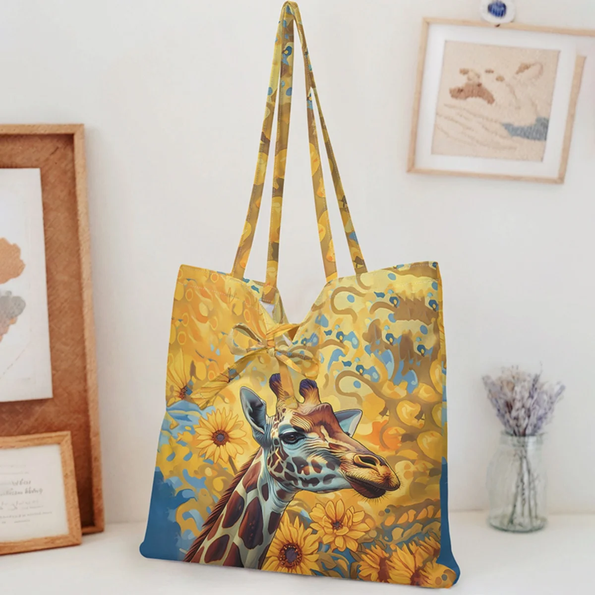 

Симпатичная сумка-тоут для женщин, портативная, универсальная, с рисунком букв и мультфильмов, экологически чистая сумка, модная женская сумка для покупок