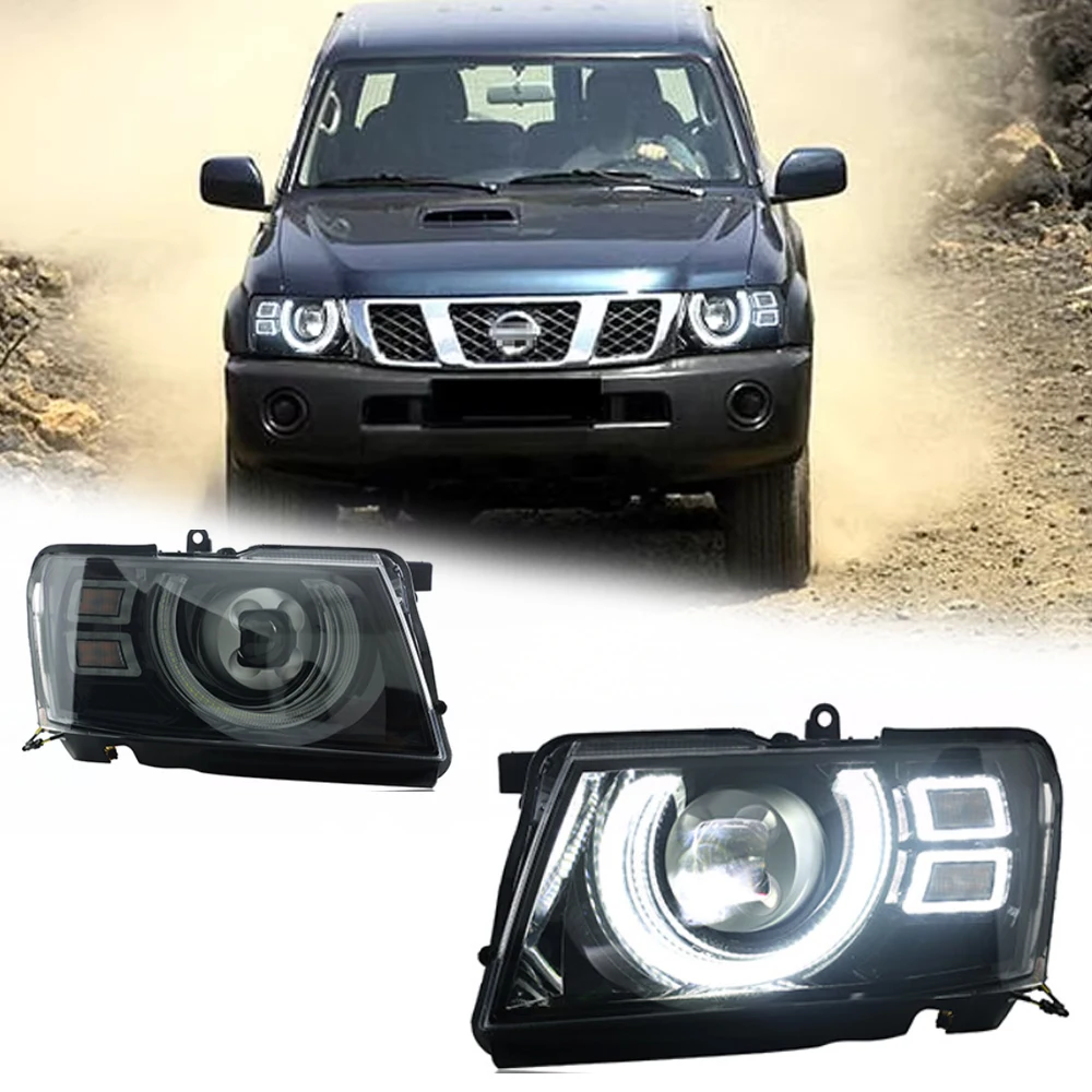 

Горячие светодиодные фары для NISSAN PATROL Y61 05-22, новый стиль, светодиодные DRL, автомобильные фары в сборе, сигнал, автоаксессуары, модифицированная лампа