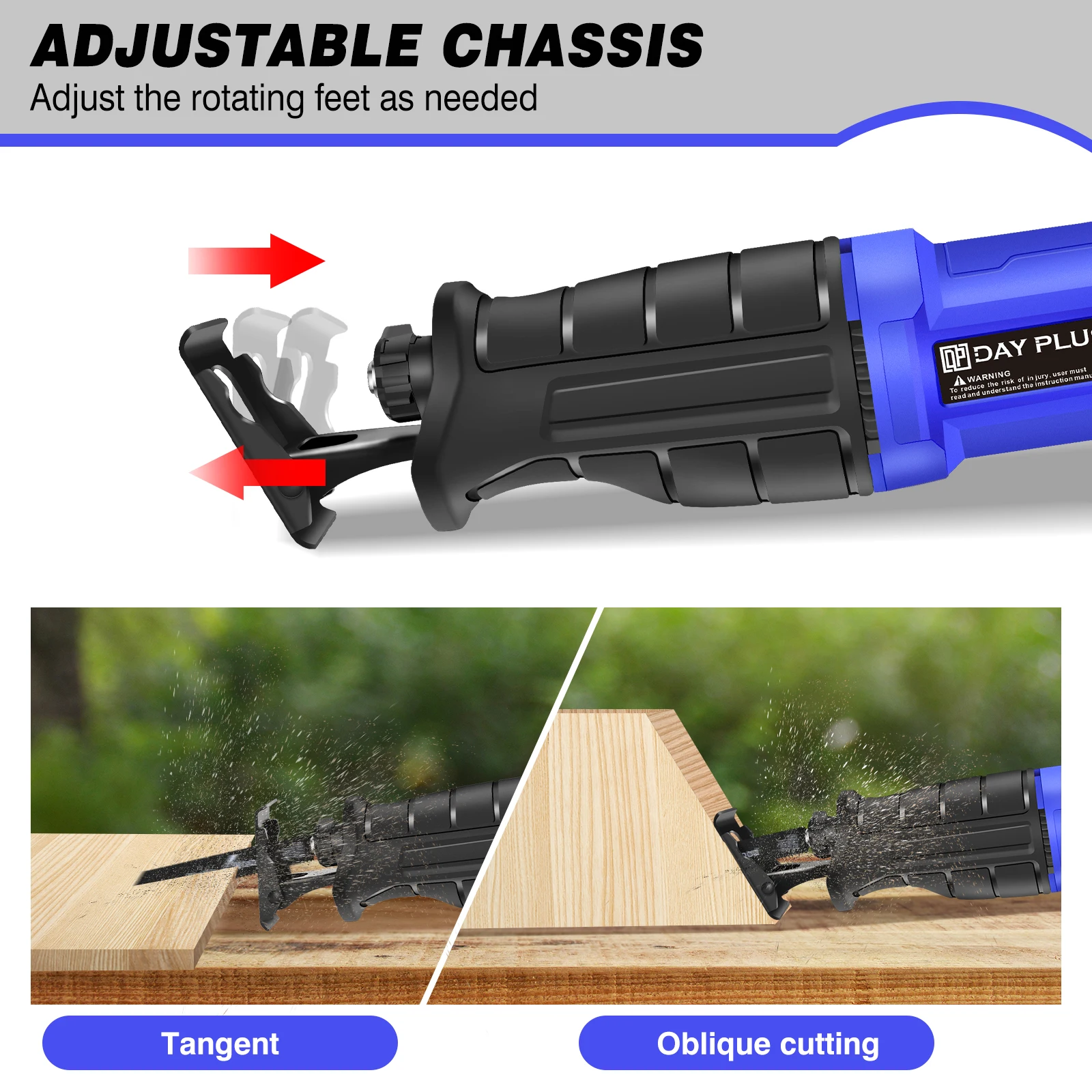 Powerful Reciprocating Saw 900W 240V Variable Speed Electric Corded Sabre Saw W/ Tool Less Blade Change&Lock-Button&5 Saw Blades