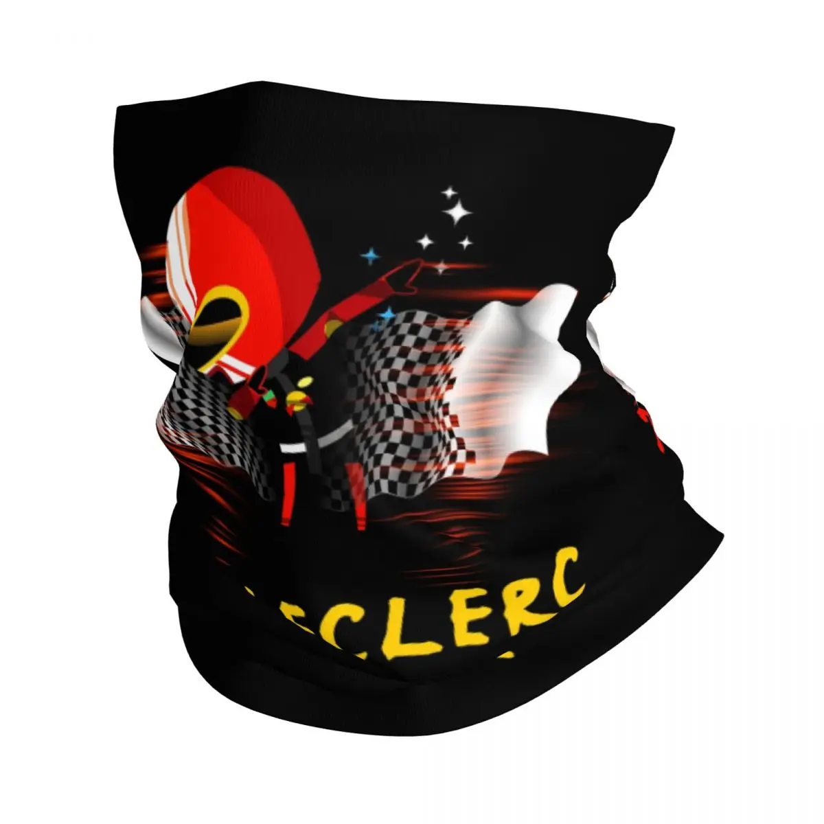 Custom Charles Monaco Formula One Driver Leclercs Neck Gaiter Women Men Windproof Winter Bandana Scarf for Ski