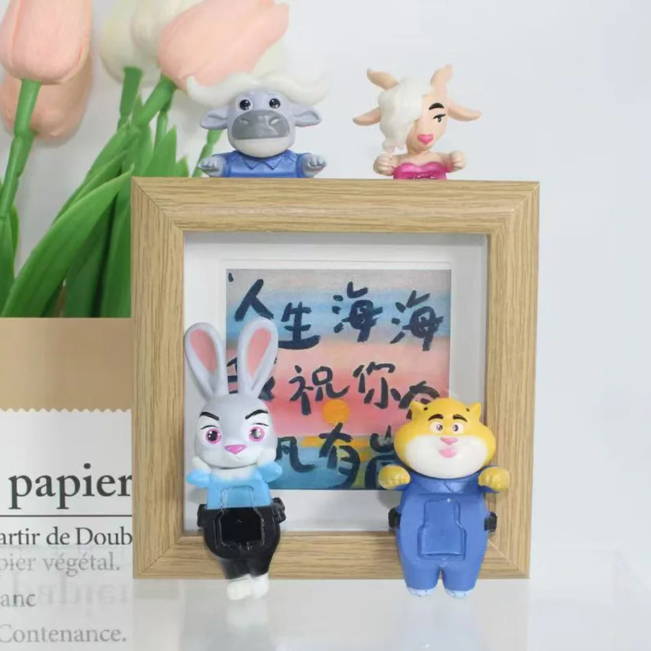 Zootopia Angel Crazy Blind Box لعبة أنيمي مصنوعة يدويًا للديكور الداخلي للسيارة المتنقلة Judy Fox Nick Rabbit حلية قابلة للجمع