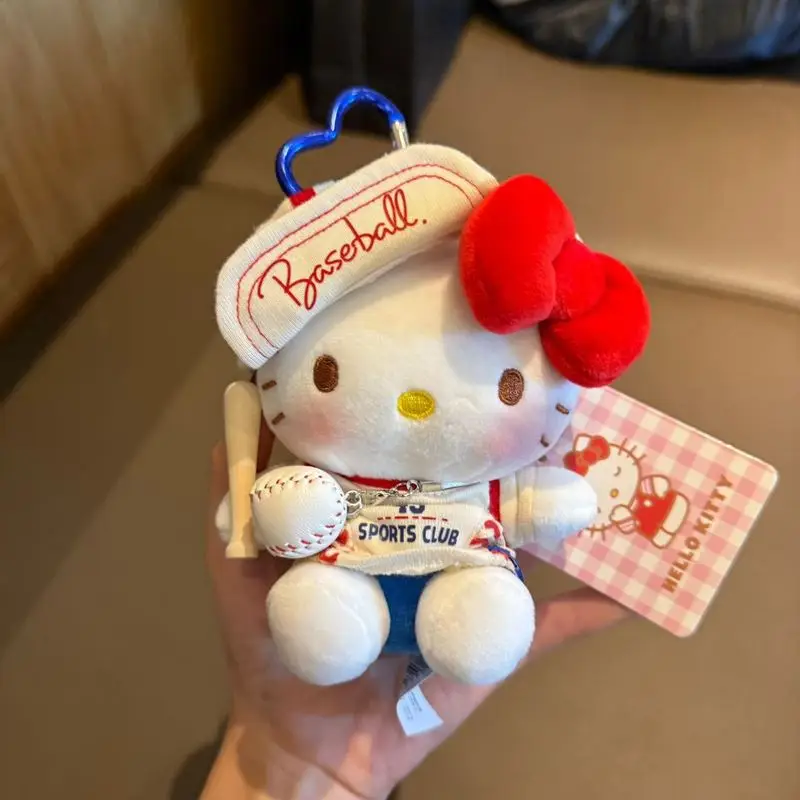 

Cartoon Hello Kitty baseball cap standing posture plush toy keychain cute backpack carrying pendant girl holiday gift