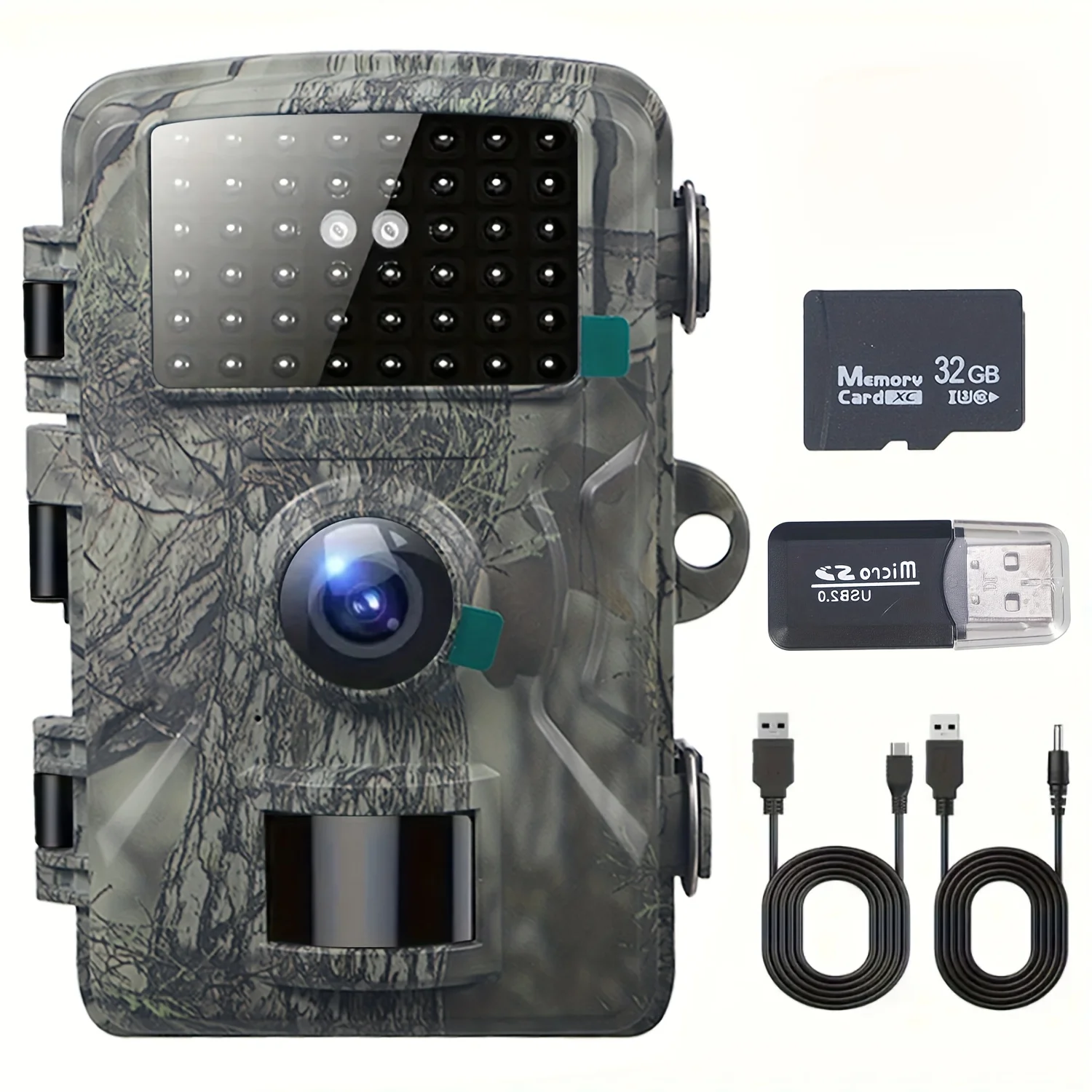 

16 MP Game Camera With Night Vision, 0.7 Second Trigger Motion Activated Camera, 90° Wide Angle With 38 Glow-Free IR LEDs For Outdoor Wildlife Photography, Tree Stand