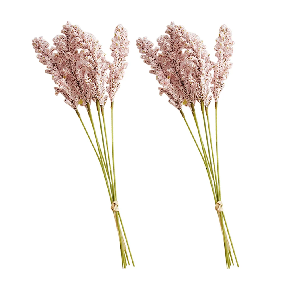 

2 Bouquet Grain Flower Artificial Wheat Bouquets Christmas Shop Decoration Faux Simulate