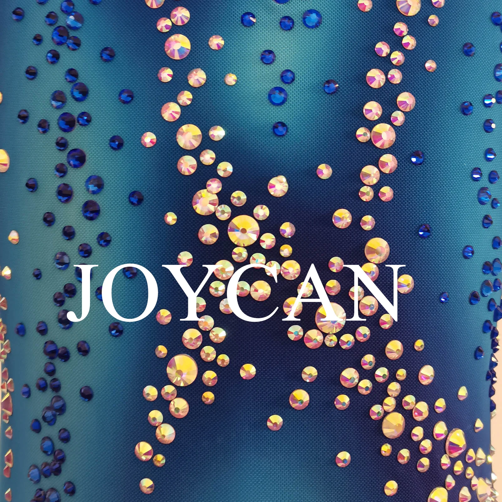 JoyCan платье для фигурного катания на льду для девочек, синяя эластичная одежда из спандекса для соревнований, танцевальная одежда по индивидуальному заказу