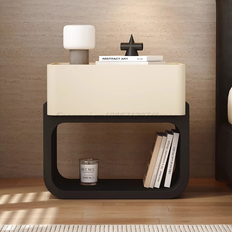 Modern Luxury Nightstand Solid Wood Bedside Table Creative Niche Design Storage Cabinet Vintage Side Furniture For Bedroom 2026