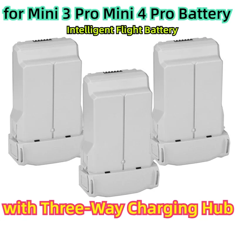 

About 47 Minutes Time of Flight for Mini 3 Pro Mini 4 Pro Battery Intelligent Flight Battery with Three-Way Charging Hub