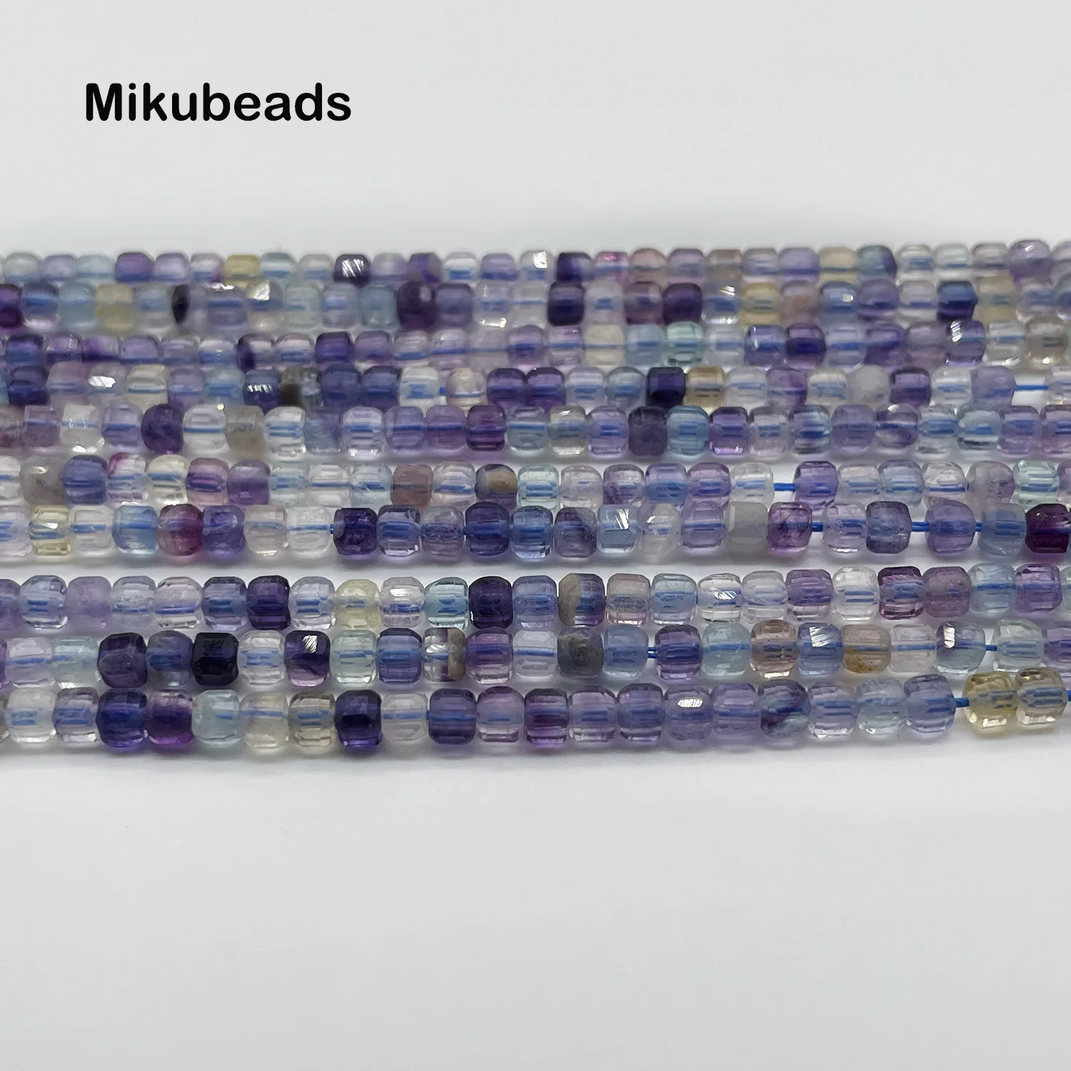 Wholesale Natural 3*3mm Fluorite Spinel Pink Quartz Obsidian Faceted Square Loose Beads For Jewelry Making DIY