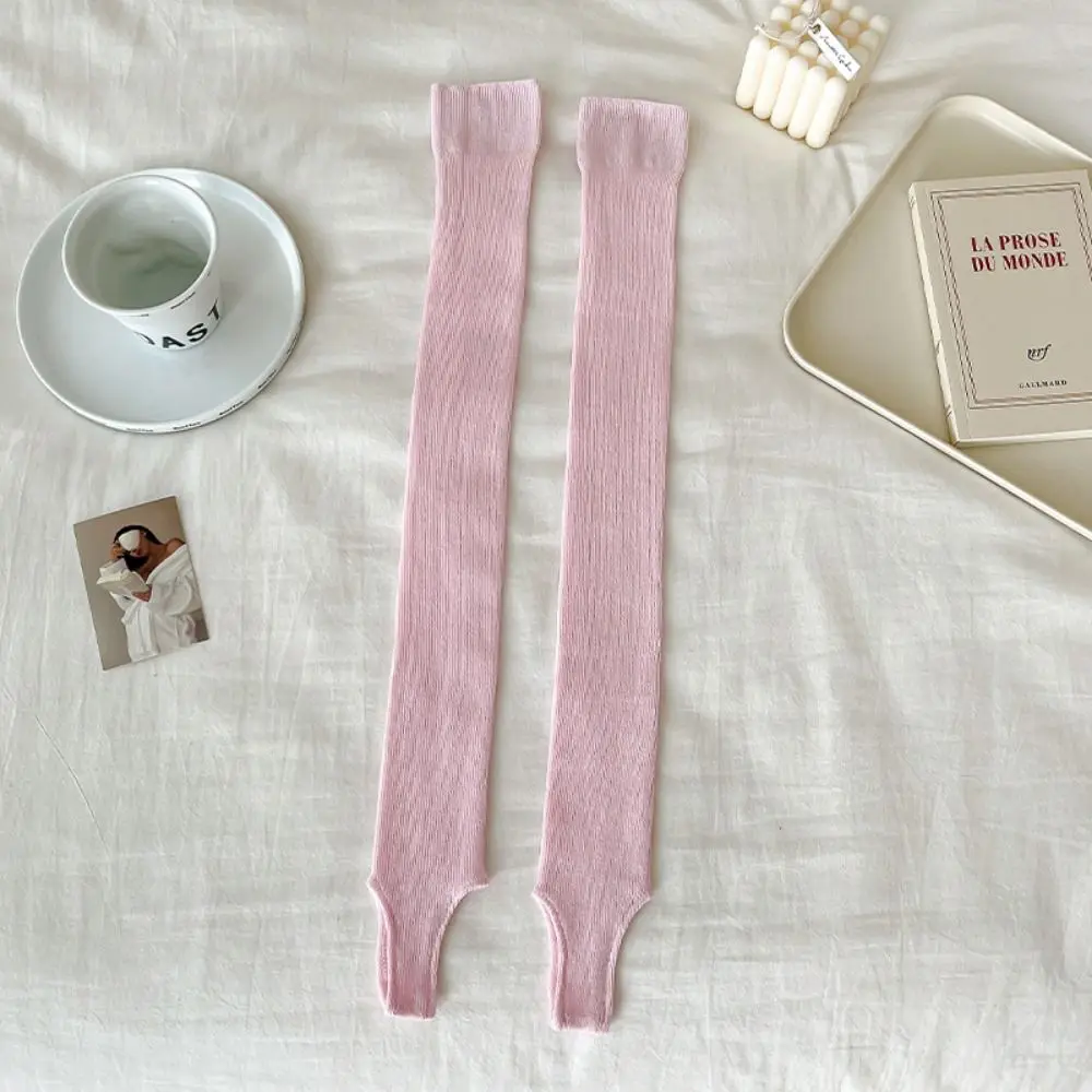 Thick Simple Long Knee High Socks Ballet Style Mid-calf JK Stockings Sun Protection Breathable Stacking Socks Summer