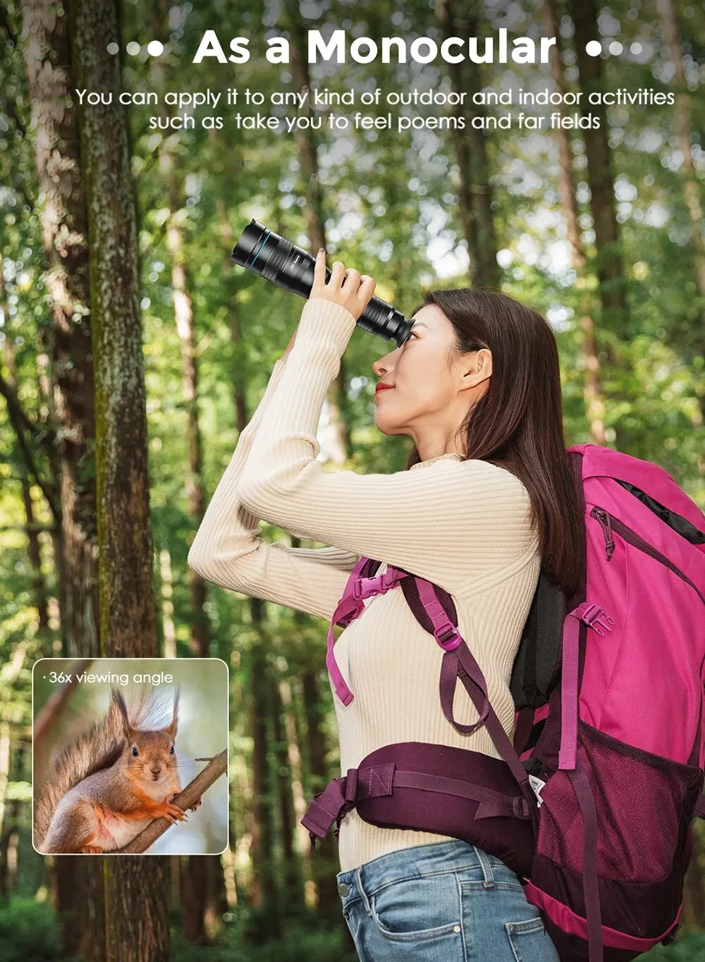 APEXEL جديد 36X عدسة مع حامل معدني ثلاثي القوائم تلسكوب بمشبك عالمي لهاتف iPhone و sax و sunma ومشاهدة الطيور والحفلات الموسيقية