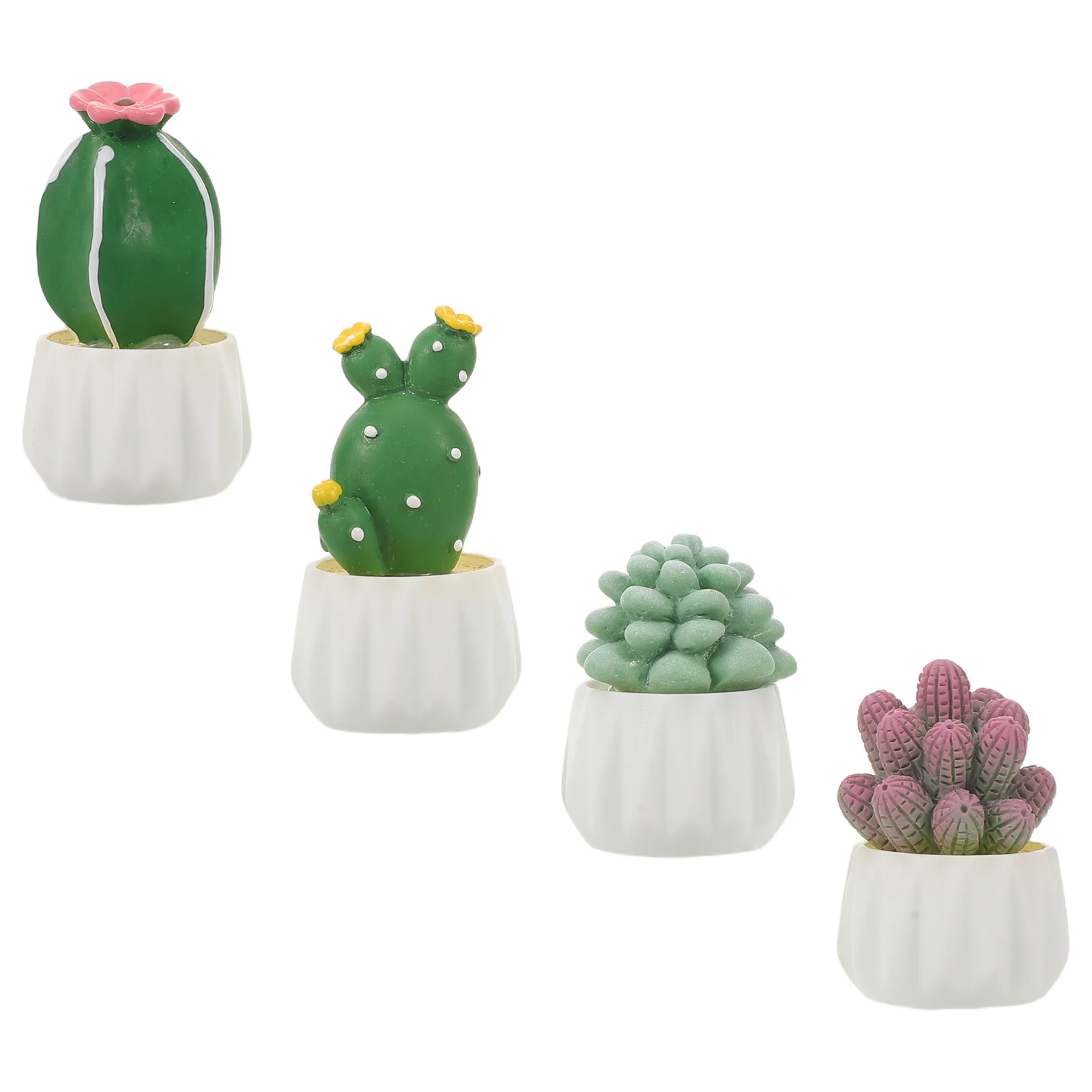 

4Pcs Cute Car Dashboard Cactus Ornament Resin Plant Pot Sculpture Vehicle Interior Home Office Decorative Miniature Sculpture