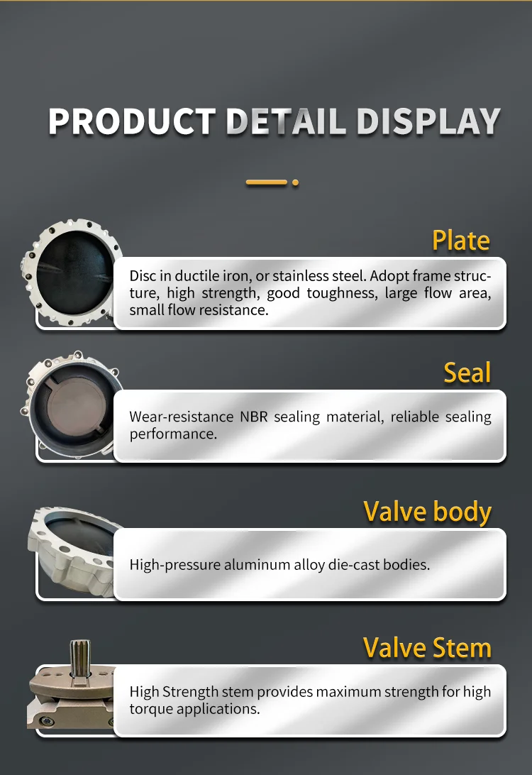 Elettrovalvola OEM Customizable Powder Butterfly Valves DN150 Pneumatic Actuator Cast Iron Solenoid Valve General Stainless Steel Alloy Pneumatica — dettaglio 4