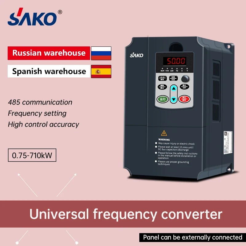 

VFD Variable Frequency Drive Converter Inverter 0.75/1.5/2.2/4/5.5/7.5kw Motor Speed Controller